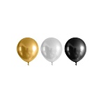 Набор шаров воздушн. хром, цв золотой, шампань, черный, 25шт(латекс),30см,90353