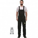 Полукомбинезон рабочий летний мужской л27-ПК темно-серый/черный (размер 56-58, рост 182-188)