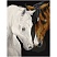 превью Картина по номерам на холсте ТРИ СОВЫ «Лошади», 30×40, с акриловыми красками и кистями