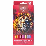 Карандаши цветные KOH-I-NOOR «RED LION» 24 цвета, шестигранные, 2.8 мм, натуральное дерево, 3554/24