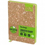 Ежедневник недатированный, А5, 136л., кожзам, Berlingo «Green Series», зеленый срез, светло-коричневый