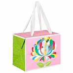 Пакет-коробка подарочный (1 штука) «Цветок», 15×9х11 см, тиснение фольгой, ламинация