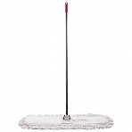 Швабра-рамка 90 см, стальной черенок 125 см, цельный держатель, МОП с завязками, хлопок, ЛАЙМА