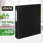 Папка на 4-х кольцах Bantex картонная/пластиковая 60 мм черная