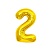 превью Воздушный шар, 40", MESHU, цифра 2, золотой, фольгированный