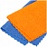 превью Салфетки для уборки OfficeClean «Универсальные», набор 2шт. (синяя+оранжевая)., микрофибра, 25×25см, европодвес