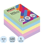 Стикеры Attache Economy 38×51 мм 5 цветов (1 блок, 400 листов)