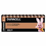 Батарейки КОМПЛЕКТ 24 шт., DURACELL Basic ОРИГИНАЛ, ААА (LR03, 24А), алкалиновые, мизинчиковые