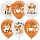 Воздушные шары, 25шт., М12/30см, ПатиБум «White&Orange. Корги. С днем рождения», декоратор, шелк