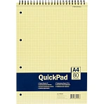 Блокнот QuickPad А4 80 листов желтый в клетку на спирали