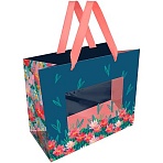 Пакет подарочный 23×18×10см MESHU «Bouquet», матовая ламинация