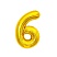 превью Воздушный шар, 40", MESHU, цифра 6, золотой, фольгированный