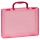 Портфель-кейс 1 отделение Стамм, A4, 275×375×57мм, на защелках, тонированный розовый