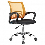 Кресло оператора Helmi HL-M95 R (695) «Airy», СН, спинка сетка оранжевая/сиденье ткань TW черная, пиастра