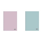 Тетрадь А4 80 л,. HATBER, гребень, клетка, Soft-touch ламинация, «Mist» (микс в спайке), 090095