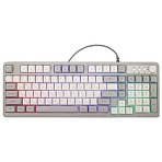 Клавиатура проводная USB, 102+98 клавиш, LED-подсветка, SONNEN K620, слоновая кость / серая