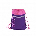 Мешок для обуви 1 отделение Berlingo «Envy», 360×470мм, светоотражающая лента, карман на молнии, розовый