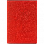 Обложка для паспорта OfficeSpace «Сова», кожа, тиснение, красная