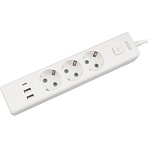 Удлинитель Power Cube, 3р с/з вык.,3USB, 3500 Вт, 16А,1.9 м, 3×1.0 (белый)