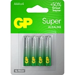 Элементы питания батарейка GP Super AAA/LR03/24A алкалин., бл/4