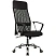 превью Кресло для руководителя Комус Мебель (Easy Chair) 508 чёрное (сетка/ткань/экокожа, металл хромированный)
