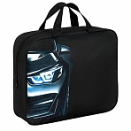 Папка на молнии с ручками BRAUBERG KIDS А4, 1 отделение, полиэстер, 80 мм, Dark car