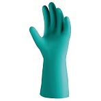 Перчатки нитриловые КЩС JETA SAFETY, хлопчатобумажное напыление, размер 10 (XL), зеленые, JN711