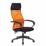 Кресло для руководителя Easy Chair 655 TTW черное/оранжевое (сетка/искусственная кожа/пластик)
