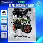 Тетрадь предметная «SPORT CLUB» 48 л., обложка картон, АНГЛИЙСКИЙ ЯЗЫК, клетка, подсказ, BRAUBERG