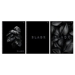 Тетрадь 96л., А4, клетка, на гребне BG «Just black», soft-touch ламинация, выб. лак