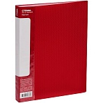 Папка с 40 вкладышами СТАММ «Кристалл» А4, 21мм, 700мкм, пластик, красная