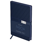 Ежедневник недатированный, А5, 136л., твердый переплет, кожзам, Greenwich Line «Fascia. Navy blue», магнитная застежка, цветной срез