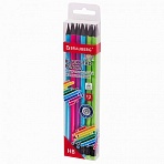 Набор карандашей чернографитных BRAUBERG «ULTRA COLOR» 12 шт. HBс ластикомпластиковые181710