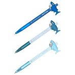 Ручка шариковая автоматическая MESHU «Shark» синяя, 0.7мм, корпус ассорти, с топпером