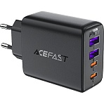 Зарядное устройство ACEFAST A61 PD45W GaN (2xUSB-C+2xUSB-A), сетевое, черный