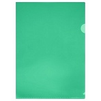 Папка-уголок СТАММ А4, 100мкм, пластик, прозрачная, зеленая