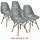 Стулья BRABIX «Eames CF-010», КОМПЛЕКТ 4 шт., пластик серый, опоры дерево/металл, 532632