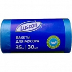 Мешки для мусора ПНД 35л 8мкм 30шт/рул синий 48×58см Luscan