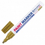 Маркер-краска лаковый (paint marker) 4 мм, ЗОЛОТОЙ, НИТРО-ОСНОВА, алюминиевый корпус, BRAUBERG PROFESSIONAL PLUS