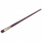 Кисть художественная синтетика бордовая Гамма «Вернисаж», плоскоовальная №22, длинная ручка