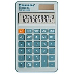 Калькулятор карманный BRAUBERG CX-102C-BL (76×126 мм)12 разрядовдвойное питаниеГОЛУБОЙ272649