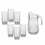 Набор посуды для питья Pasabahce Вальс силикатное стекло - кувшин 1340 мл и 6 стаканов 300 мл