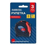 Рулетка измерительная 3м х 16мм, обрезиненный корпус, 3 фиксатора, RABBITEX Professional
