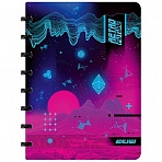 Бизнес-тетрадь А5+, 80л., Berlingo «Retro Future», клетка, на кольцах, с возм. замены блока, 80г/м2, пластик. обложка 700мкм, линейка-закладка