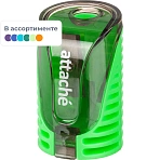 Точилка для карандашей, 1 отв, с контейнером, цв в ассорт, металл, пластик