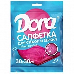 Салфетка хозяйственная Dora микрофибра 30×30 см 200 г/кв. м розовая