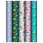 Упаковочная бумага глянц. 70×100см, MESHU «Terrazzo», 80 г/м2, ассорти, 5 дизайнов