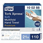 Полотенца бумажные листовые Tork Premium H2 100288 М-сложения, 2-слойные, 21110 листов