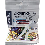 Скрепки 28 мм Globus металлические с полимерным покрытием (100 штук в упаковке)