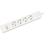 Удлинитель Power Cube, 4р с/з вык.,3USB, 3500 Вт, 16А,1.9 м, 3×1.0 (белый)